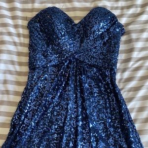 Navy Sequin Prom dress/formal dress